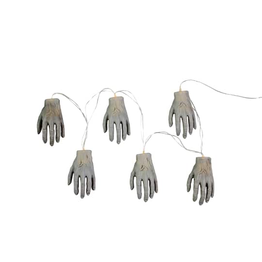 6ct. Skeleton Hands Halloween Light Set